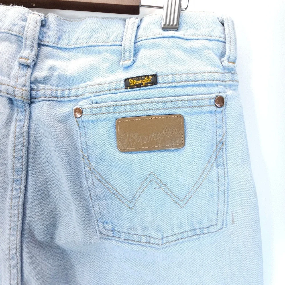 Vintage‎ Wrangler Jeans Mens 33X32 Light Wash Straight Leg Denim Streetwear